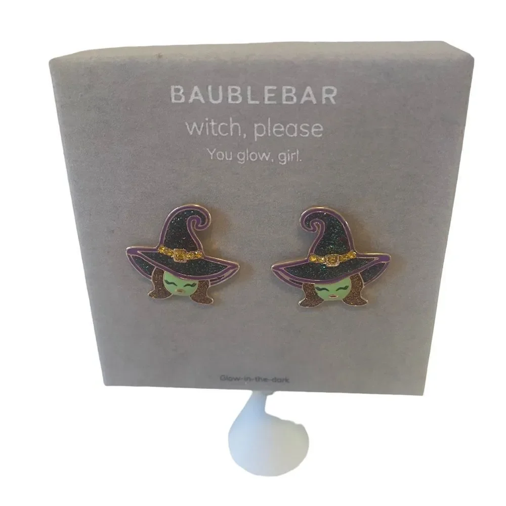 Baublebar Glow-in-the-dark Adorable Witch Post Earrings.